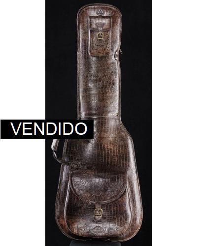 Harvest Bass Bag Buffalo brown w/small croco embossing